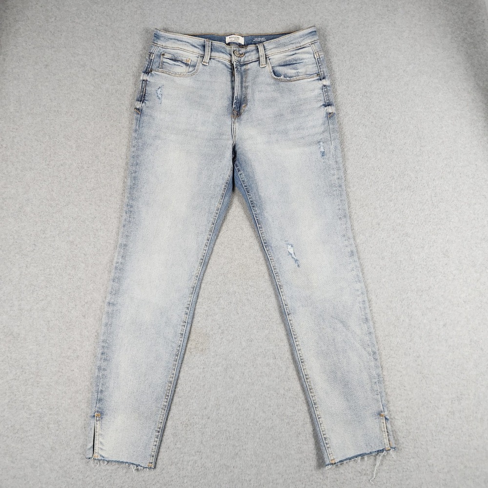 Kensie Jeans Vintage Luxe The Kelsey High Rise Skinny Womens 10/30 Blue Raw Hem